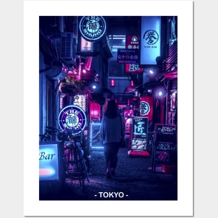 Tokyo Street Neon Synthwave Posters and Art